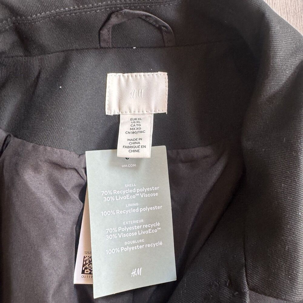 NEW H&M Women's Size XL Short Collared Jacket Black Lined W Pockets  NWT - Picture 5 of 10